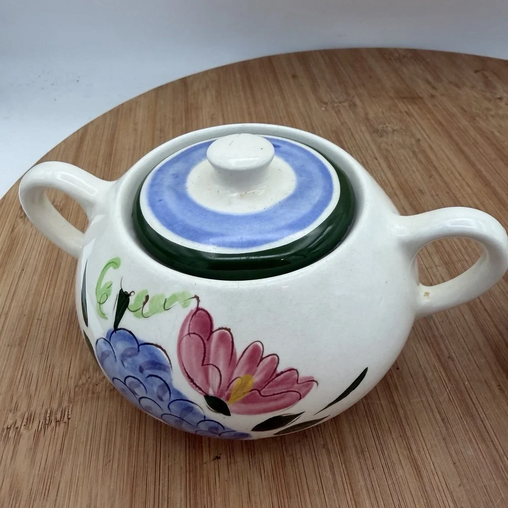 Stangl Pottery Fruit and Flowers Hand Painted‎ Sugar #4030
